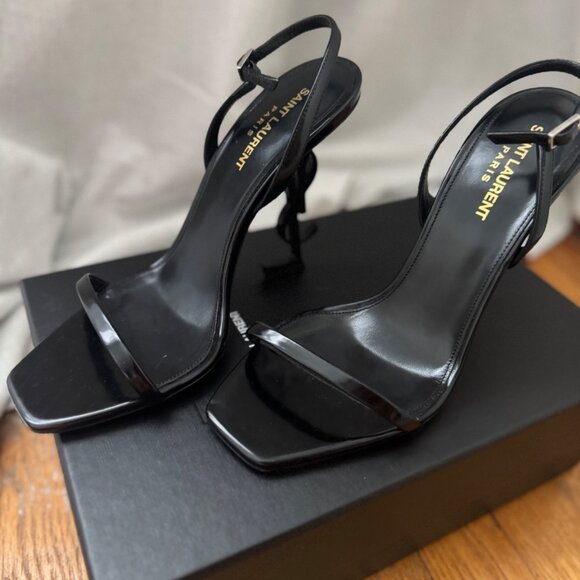 Saint Laurent Opyum Leather Sandals - Picture 2 of 6
